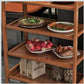 MFurn Bamboo Kitchen Trolley,3 Tier Kitchen Storage Rack Serving Trolley Island Cart with Rotating Wheels.