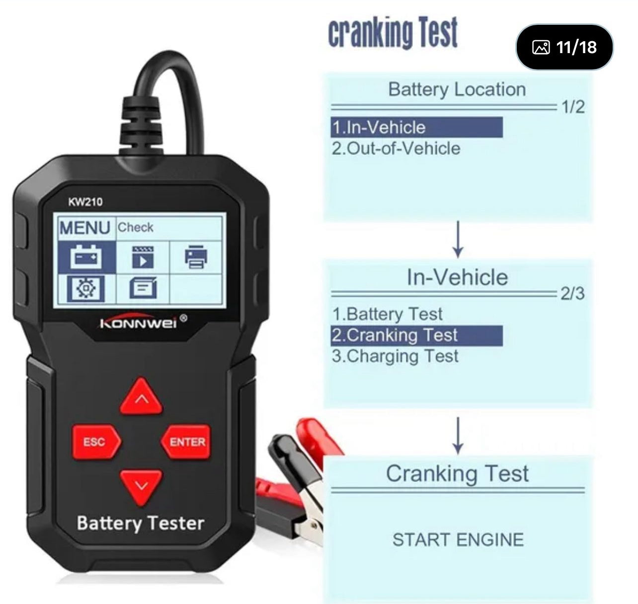 Konnwei Battery Tester KW210
