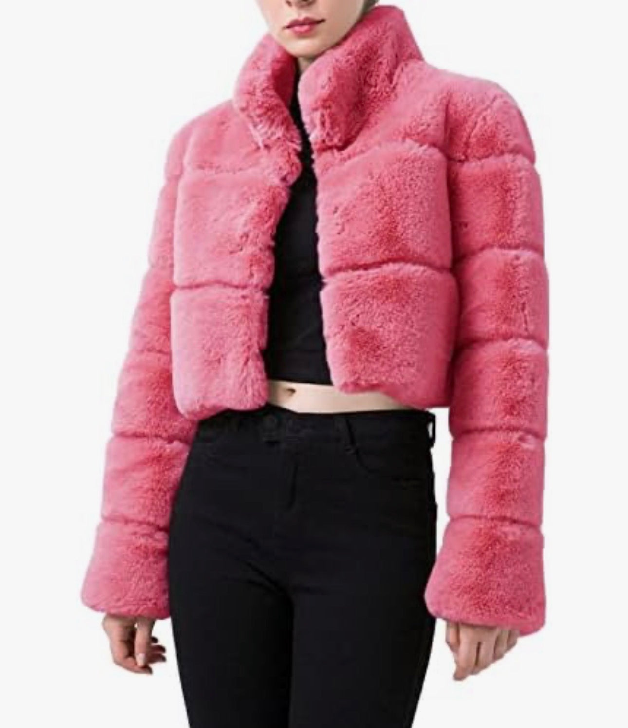 Ladies Faux Fur Cropped Jacket-Various Colours