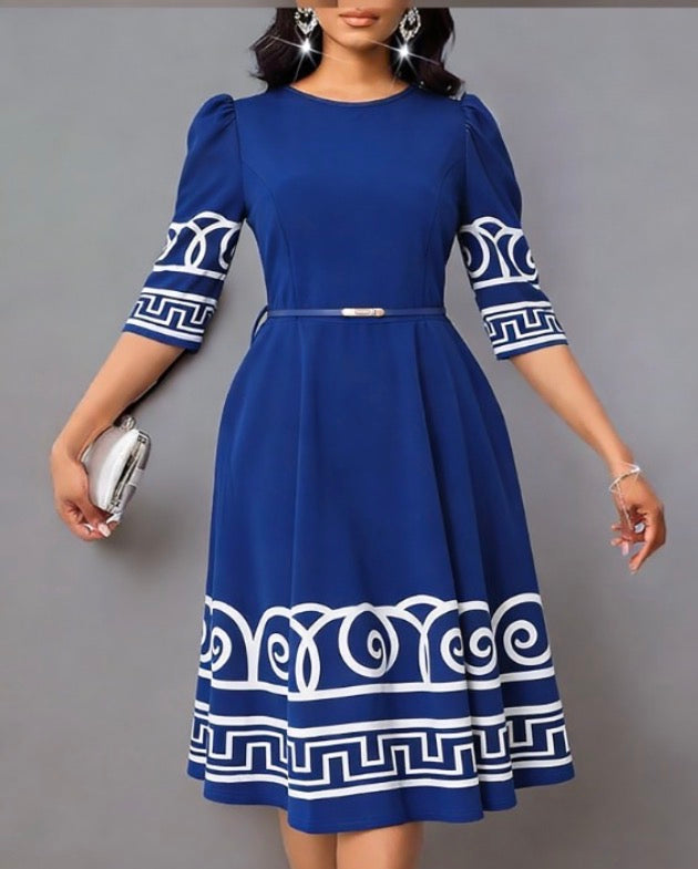 Ladies Elegant Fit-and-Flare MIDI Dress-Various Colours