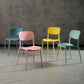 MFurn Contemporary Scandinavian Macaron Square Plastic Stackable Dining Chair Backrest For Dining Room-Various Colours