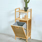 MHome Bamboo Laundry Basket Cabinet with Tilt-Out Hamper & Storage Shelf