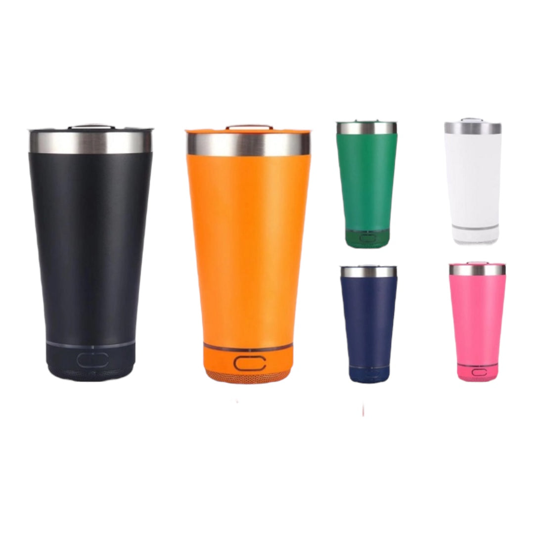 MTech 473ml Bluetooth Speaker Travel Mug – Stainless Steel Tumbler (Multiple Colors)