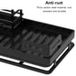 Sink Caddy Organiser,Kitchen Cloth Holder, Stainless Steel Utensils Basket with Drain Pan for Kitchen and Bathroom (Black)