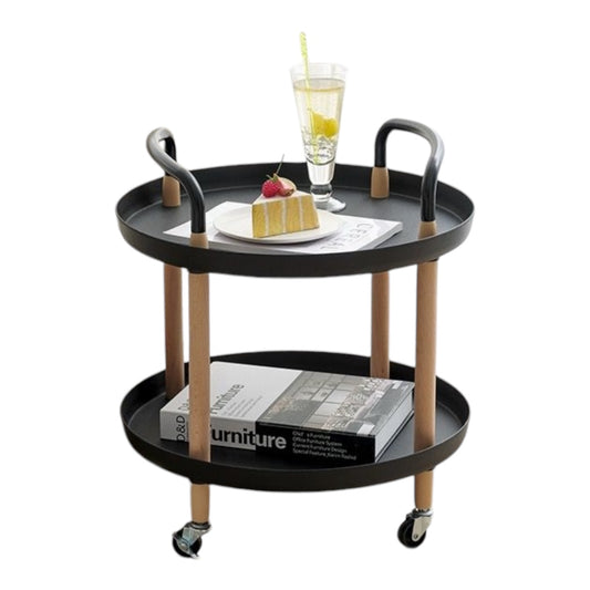 New Elements 2-Tier Rolling Corner Table Trolley with Handles