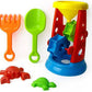 Baby Plus 5Pcs Sand & Water Mill Set - Beach Water Wheel Toys, Windmill, Watering Can, Spades