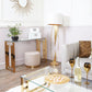 MFurn Gold Contemporary Clear Glass Console Display Table