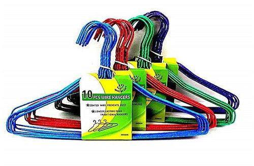 Steel Metal Tubular Kids Hangers Hanger With Plastic Coating In Assorted Colours 10pc Pack