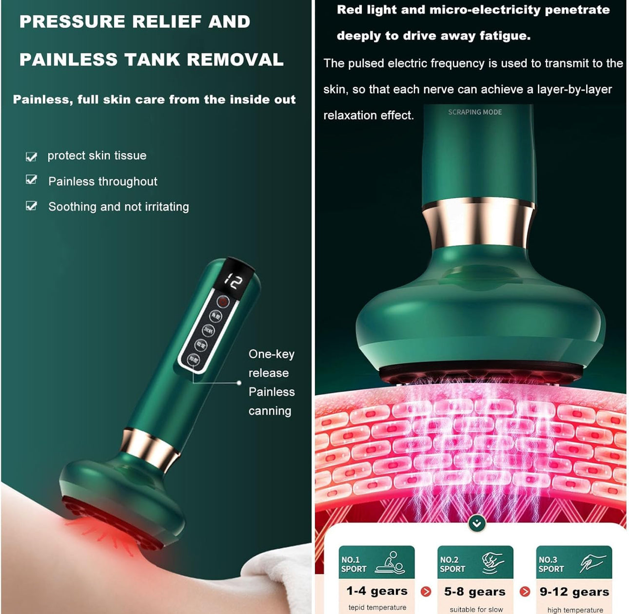 Intelligence Stone Cupping Massager,Electric Gua Sha Instrument