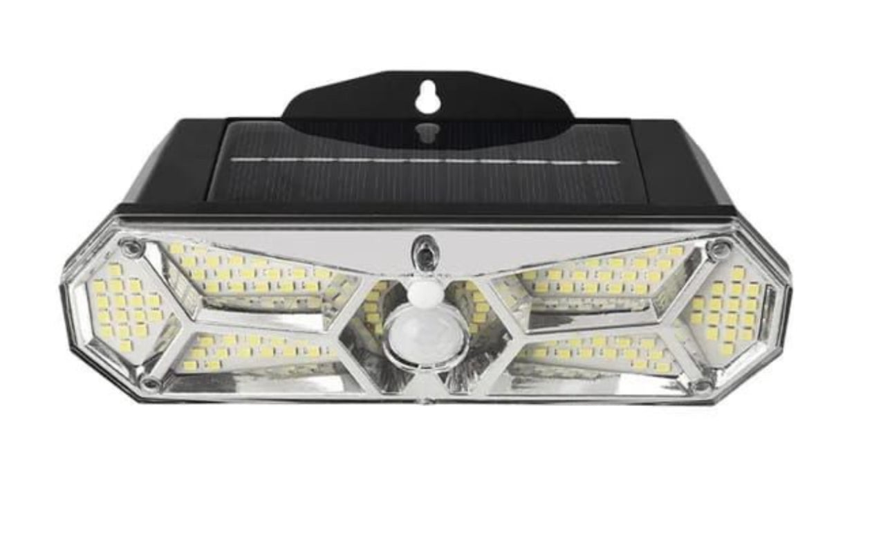 MTech Rechargeable Waterproof Solar Powered Wall 126COB Light With Smart Sensor Motion 2pc Pack