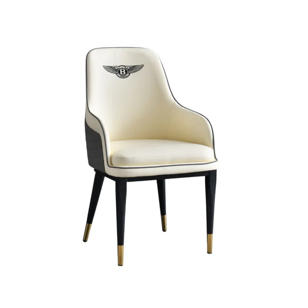 MFURN Bentley Design Dining Chair with Synthetic Leather and Metalic Legs Grey Only