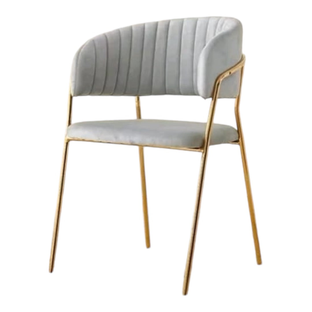 Modern Velvet and Gold Metal Leg Dining Room Chairs - Set of 2 - Various Colours