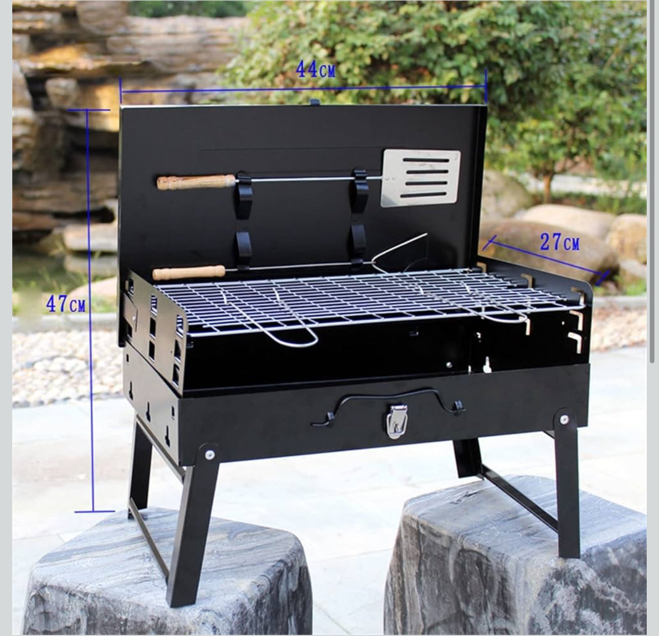 MHome Portable Charcoal Braai  Folding Type Barbecue With Carry Case