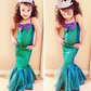 Kid Ariel Child Little Mermaid Set Girl Princess Dress Party Halloween Costume