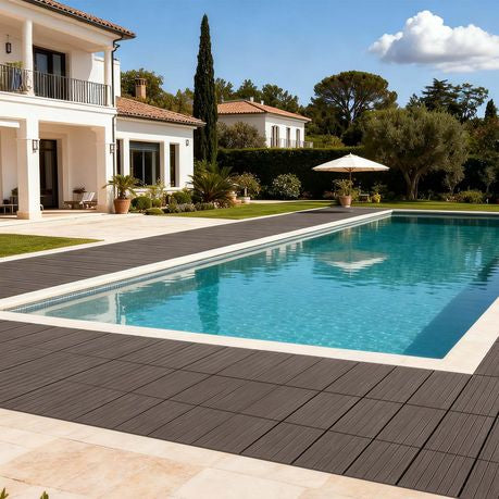 MHome Composite PVC Non-Slip Outdoor Decking Tiles 10pc Pack