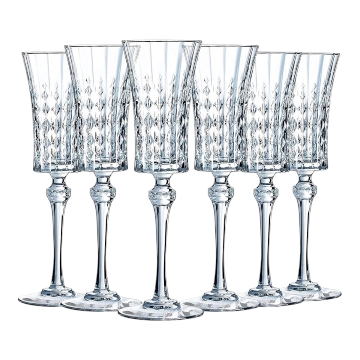 MHome Fluted Champagne Glass Set 6pc