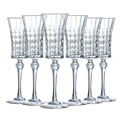 MHome Fluted Champagne Glass Set 6pc