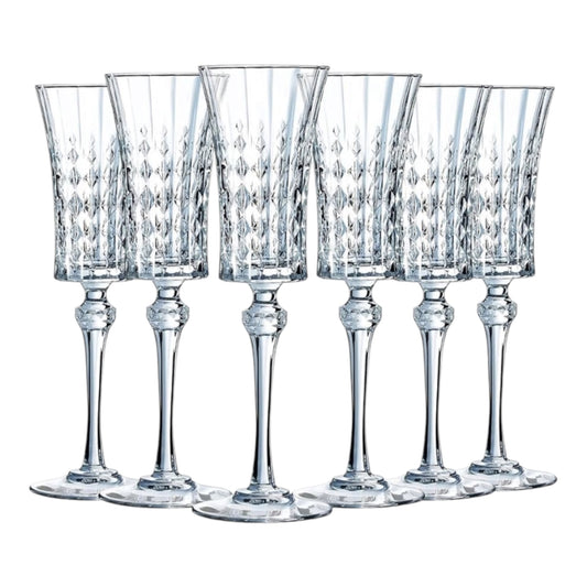 MHome Fluted Champagne Glass Set 6pc