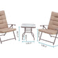 MFurn Ventura 3 Piece Folding Patio Set With Padded Chairs And Table