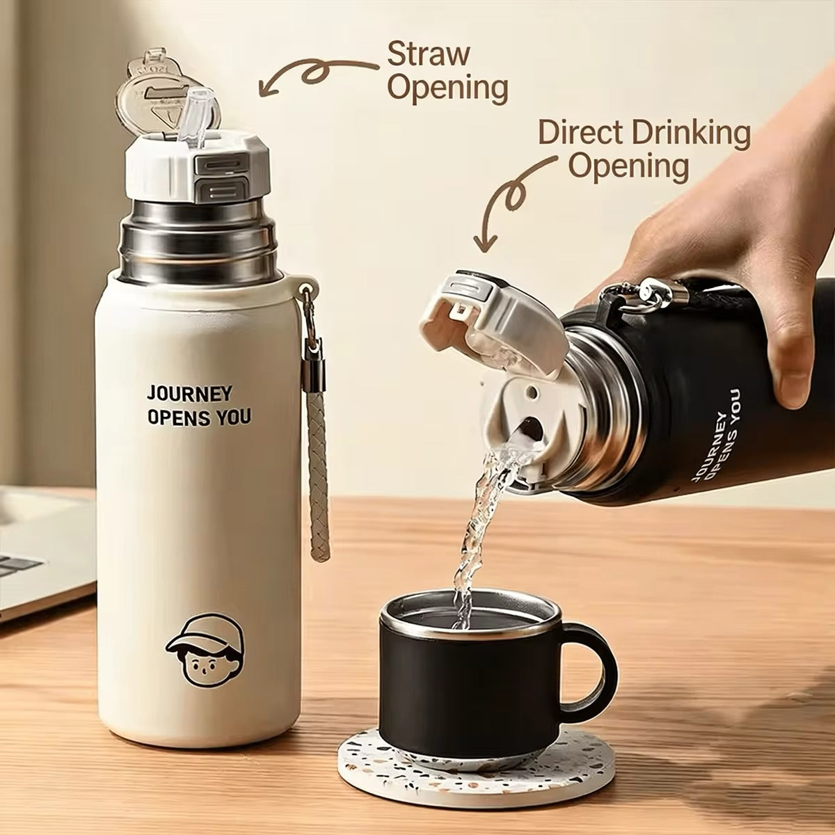 MHome Solid Color Thermos Cup With 316 Stainless Steel Inner Liner And Durable 304 Stainless Steel Exterior, Perfect For Christmas & Summer-Various Colours