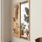 MFURN Multifunctional Full Length Mirror Wood With Shelf And Hooks 120x40cm