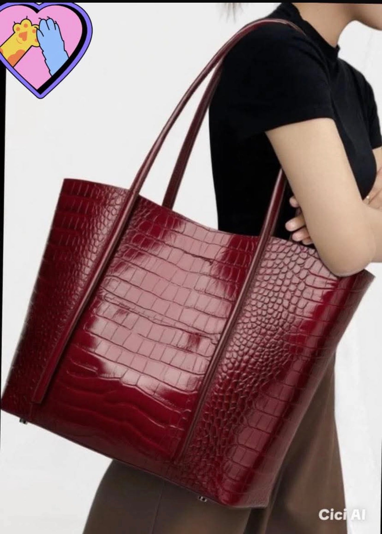Ladies Crocadile Effect Faux Leather Bag-Various Colours