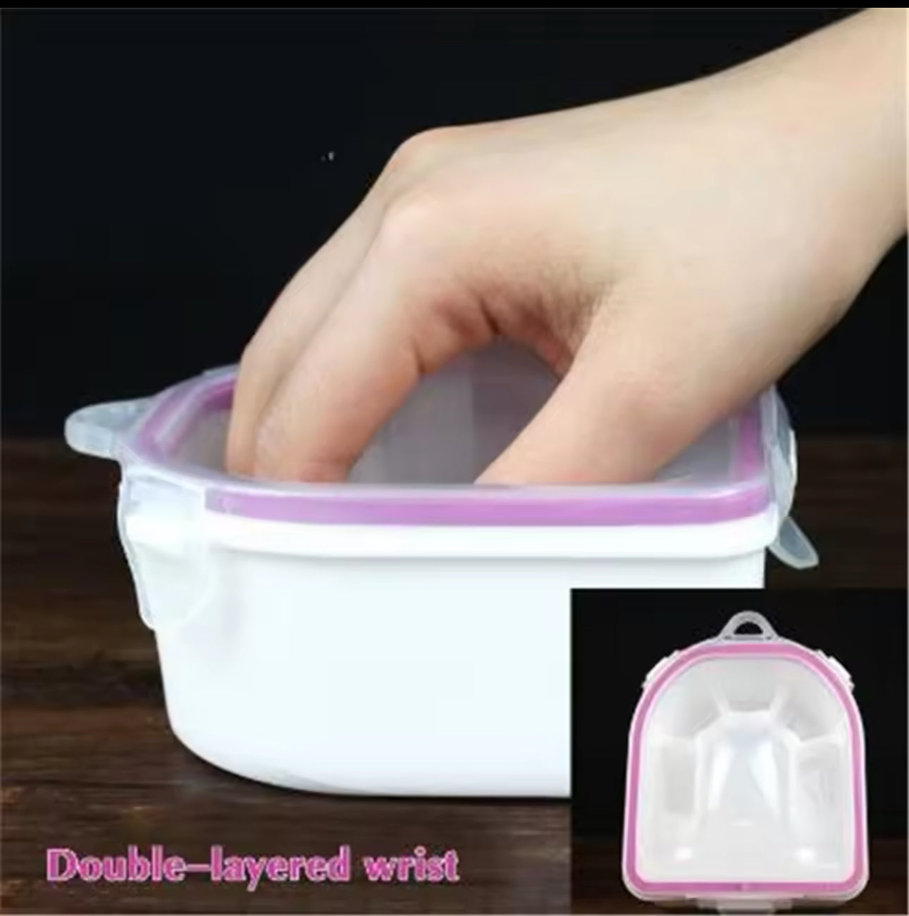 Premium Nail Soak Basin for Manicures, Sturdy Design, Dual Layer Soaking Tray for Gel Polish Removal at Home, Pink.