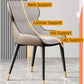 Modern Leather Mid Century Dining Chairs, Upholstered Kitchen Dining Room Chairs, High Backrest Dinner Chair for Living Room Bedrooms