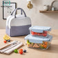 MHome Glass Lunch Box Set with Insulated Carry Bag – 3 Piece Meal Prep Container Set