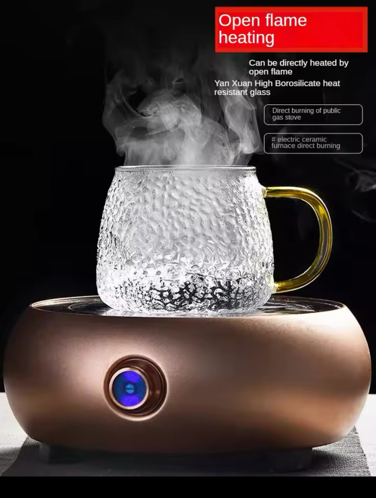 Stylish Simple Tumbler Glass, Glass Cup, Crystal Glass, Hammer Glass, Heat Resistant, Band, With Handle, Hot Water Drinking Cup