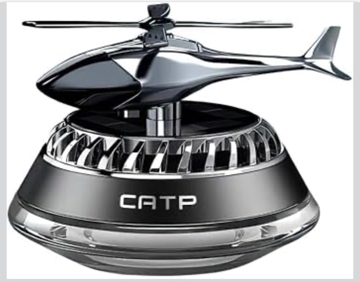 MTech Solar-Powered Perfume Rotating Helicopter Car Air Freshener, Liquid Scent Diffuser for Car Interior Dashboard Decor, Car Dashboard Accessories-Various Colours
