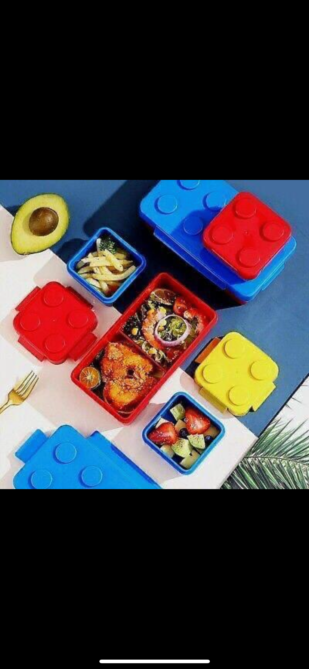 Lego Style Lunchbox 3pc
