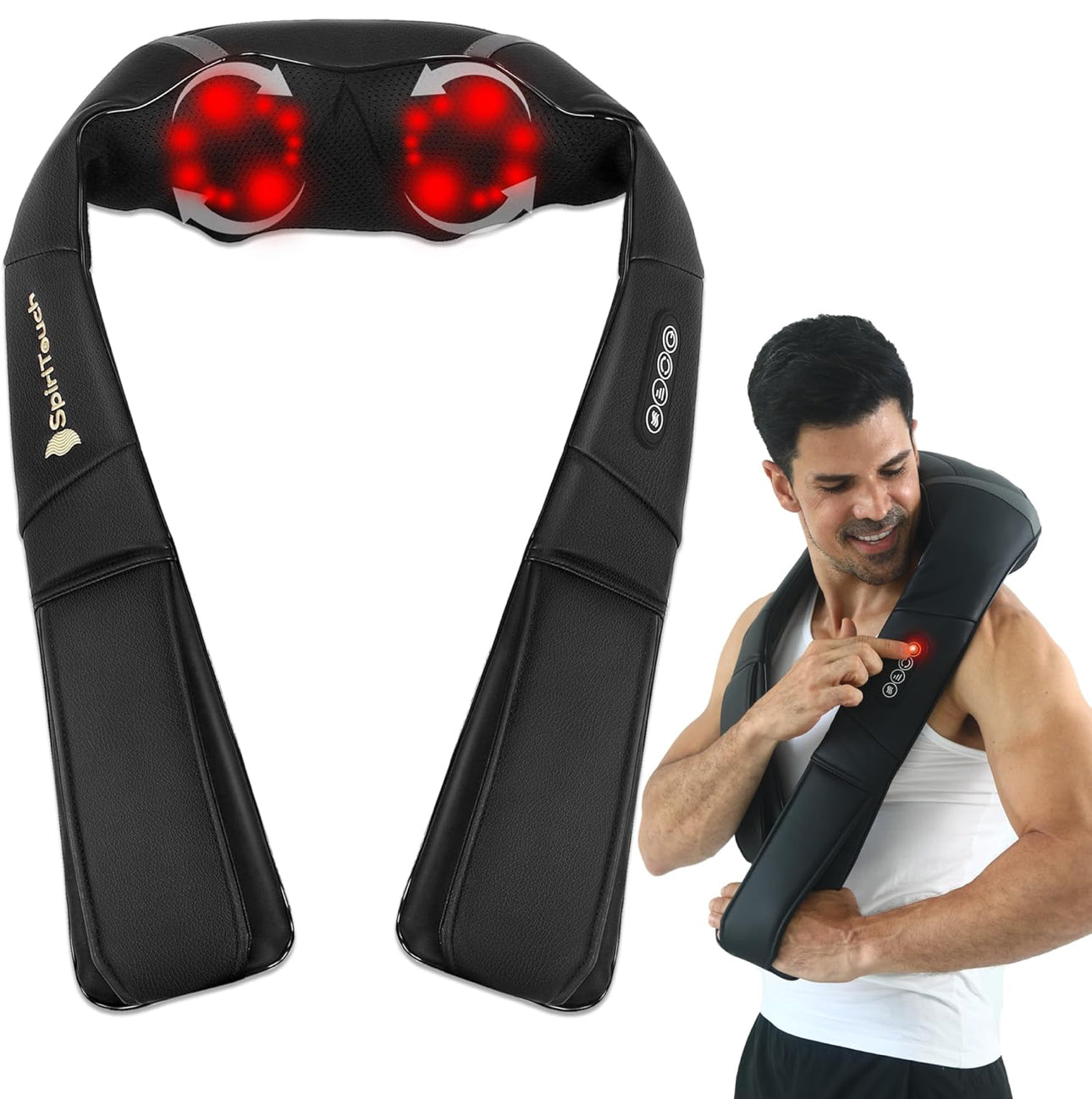 3D Massagers for Neck and Back,Neck Massager with Heat,Heated Neck and Shoulder Massager for Pain Relief Deep Tissue,Shiatsu Neck and Back Massager for Neck Back Shoulder Leg