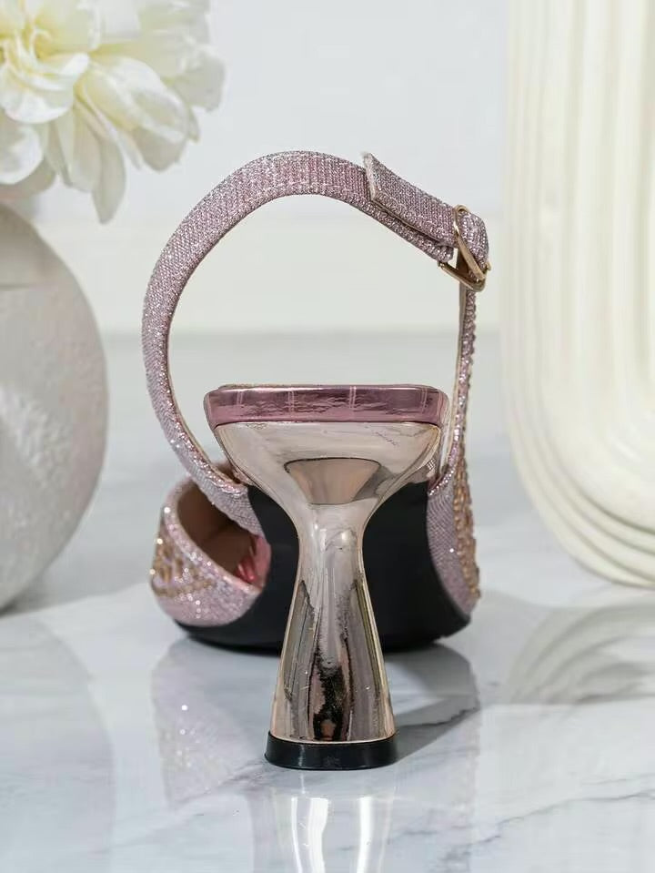 Ladies Glamorous Pointed-Toe Slingback Pumps-Various Colours