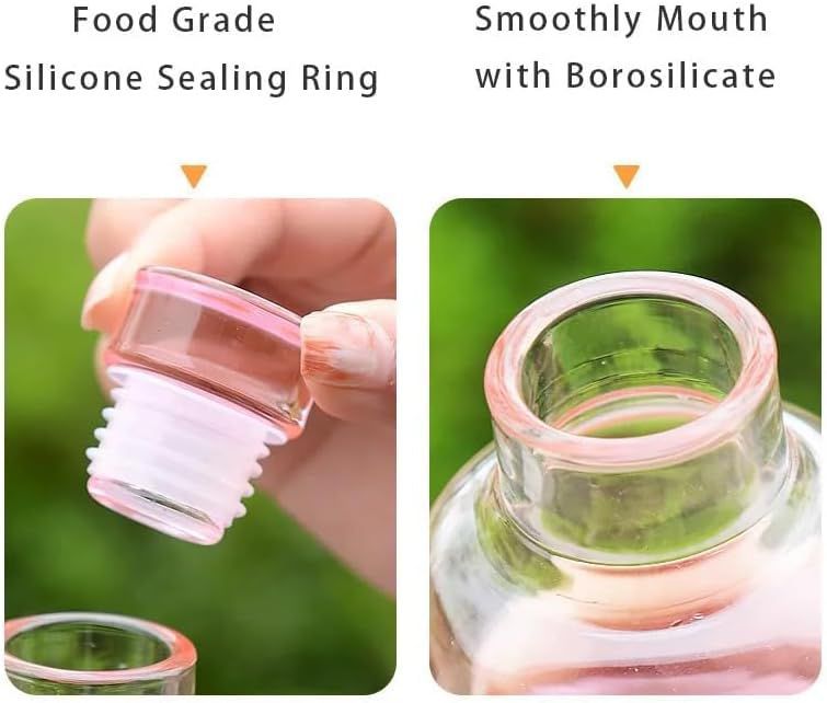 MHome Leakproof Transparent Glass Bottles 1L - Various Colours