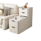 MFURN Modern Simple Style Rectangular White Sintered Stone Side Table with Block Base and 4 Drawers