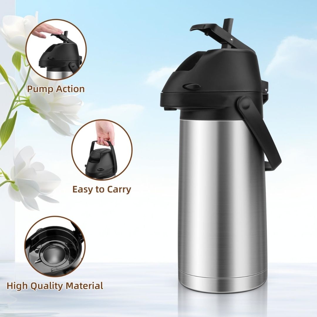 MHome Stainless Steel Pump Thermo Flask