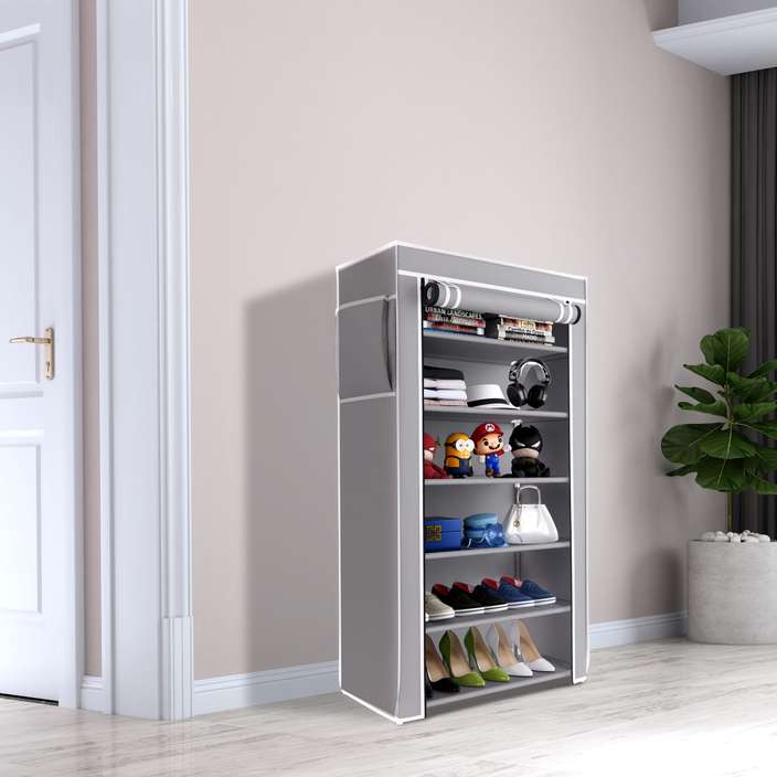 MHome 6-Layer Shoe Rack – Dustproof Organizer with Wide Shelves