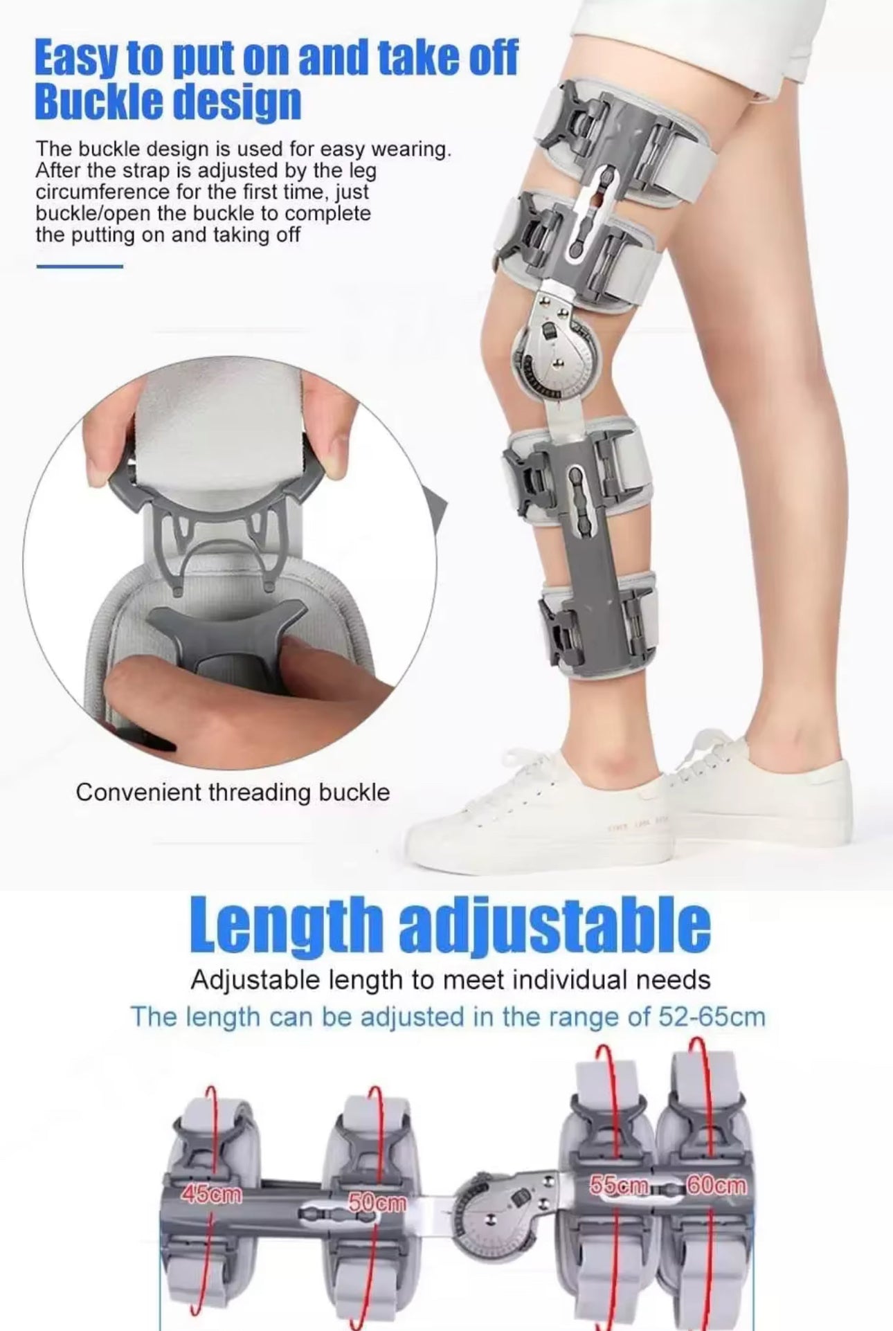 Hinged Knee Support Brace Hinged ROM Knee Brace,Post Op Knee Brace for Recovery Stabilization,ACL,MCL and PCL Injury,Adjustable Orthopedic Support Stabilizer After Surgery,Women and Men- Available Now For PreOrder Sales!
