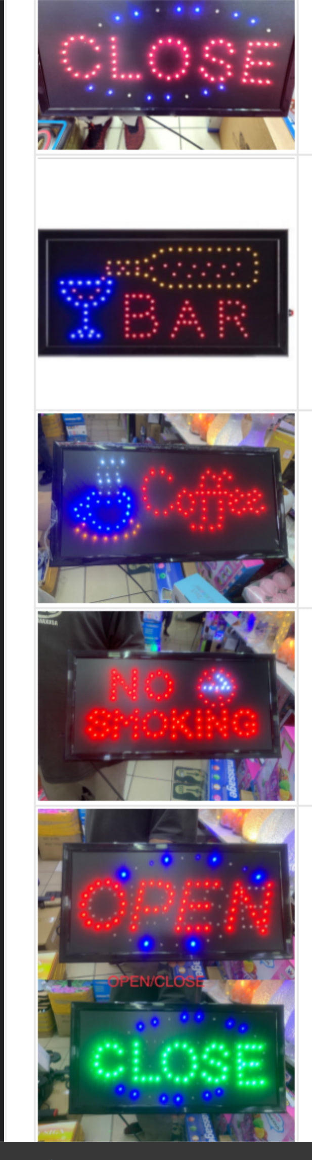 Led Neon Light Up Sign Plate For Business Shop - Various Options