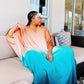 Ladies Deep V Neck Kaftan Medi Dress