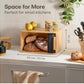 MHome Wooden Bread Box for Kitchen – Keeps Bread Fresh for Longer – Space Saving Design – Black or White Options