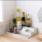 Smart Design 3-Tier Plastic Spice Rack - Non-Slip Lining and Feet - BPA Free - Cupboard, Jars, Cans, Cabinet, Countertop, Pantry, Storage, Kitchen Organizer - White with Gray