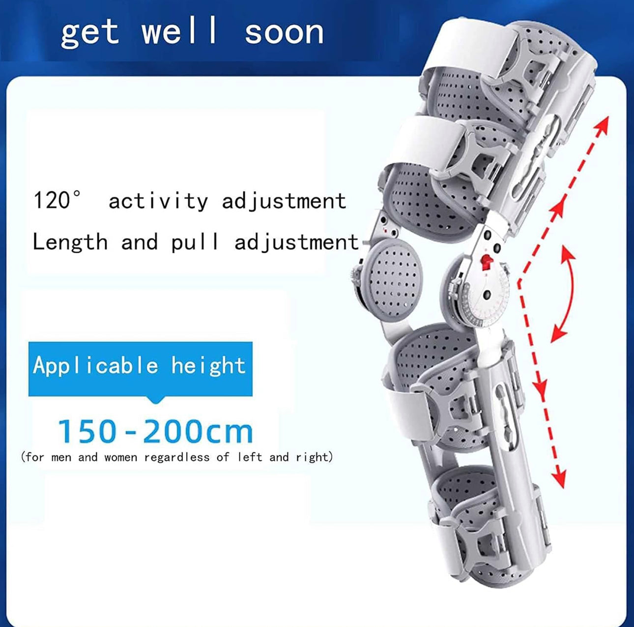 Hinged Knee Support Brace Hinged ROM Knee Brace,Post Op Knee Brace for Recovery Stabilization,ACL,MCL and PCL Injury,Adjustable Orthopedic Support Stabilizer After Surgery,Women and Men- Available Now For PreOrder Sales!