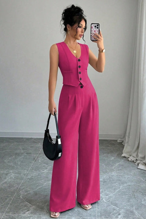 Women’s Elegant 2pc Pant/Vest - Various Colours