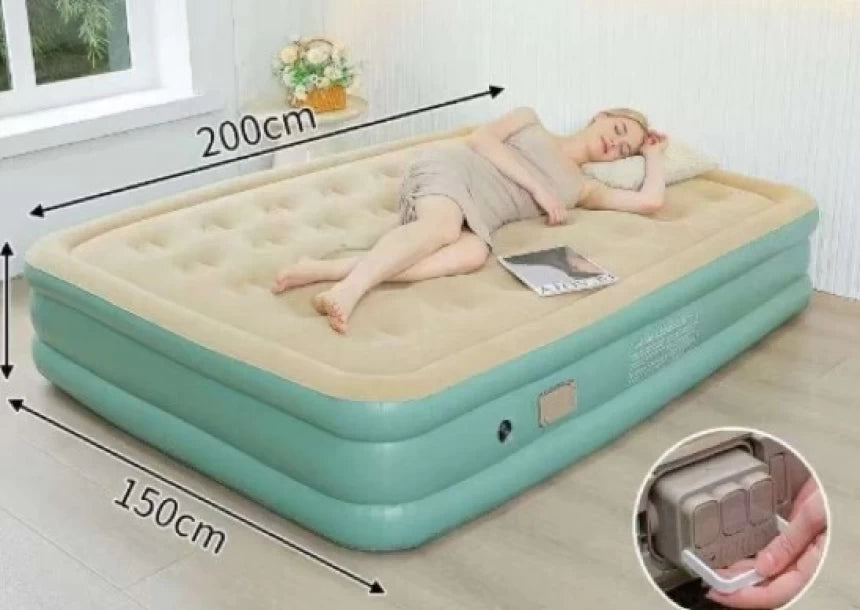 MHome Double Inflatable Flocked Bed