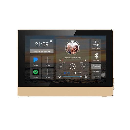 Background Music Host 7inch Bluetooth Controller With Touch Control Screen Inc 8 Ceiling Mount Speaker + 10inch Subwoofer System.
