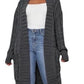 Ladies Long Knitted Cardigan-Various Colours