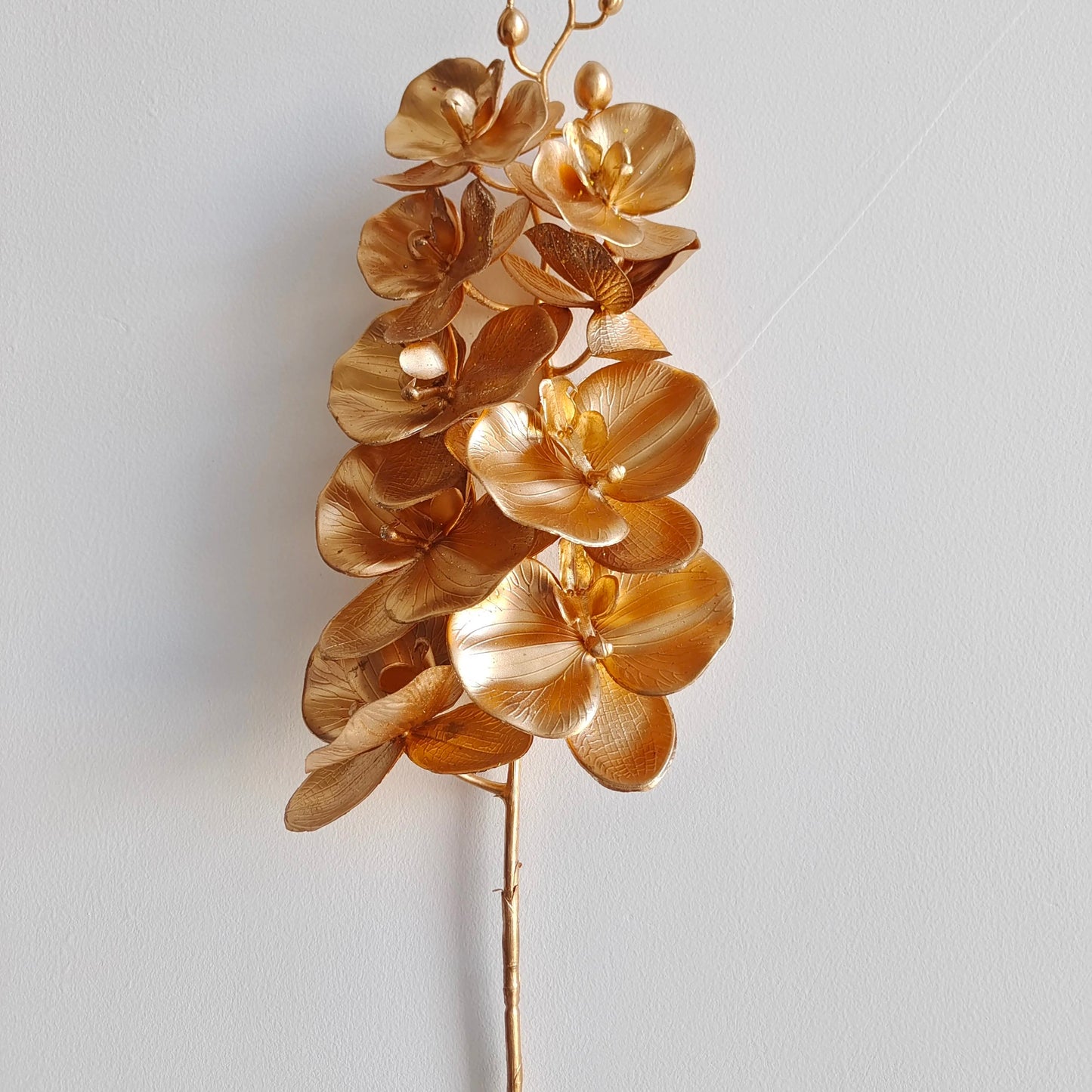 Artificial Metallic Phalaenopsis Orchid Decor In Gold Or Silver