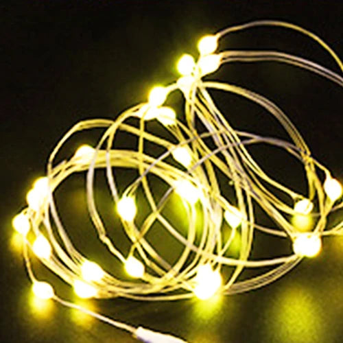 LED String Lights Battery Box Copper Wire Garland Lamp Outdoor Waterproof Fairy Lighting For Christmas Wedding Party Decor - 3M